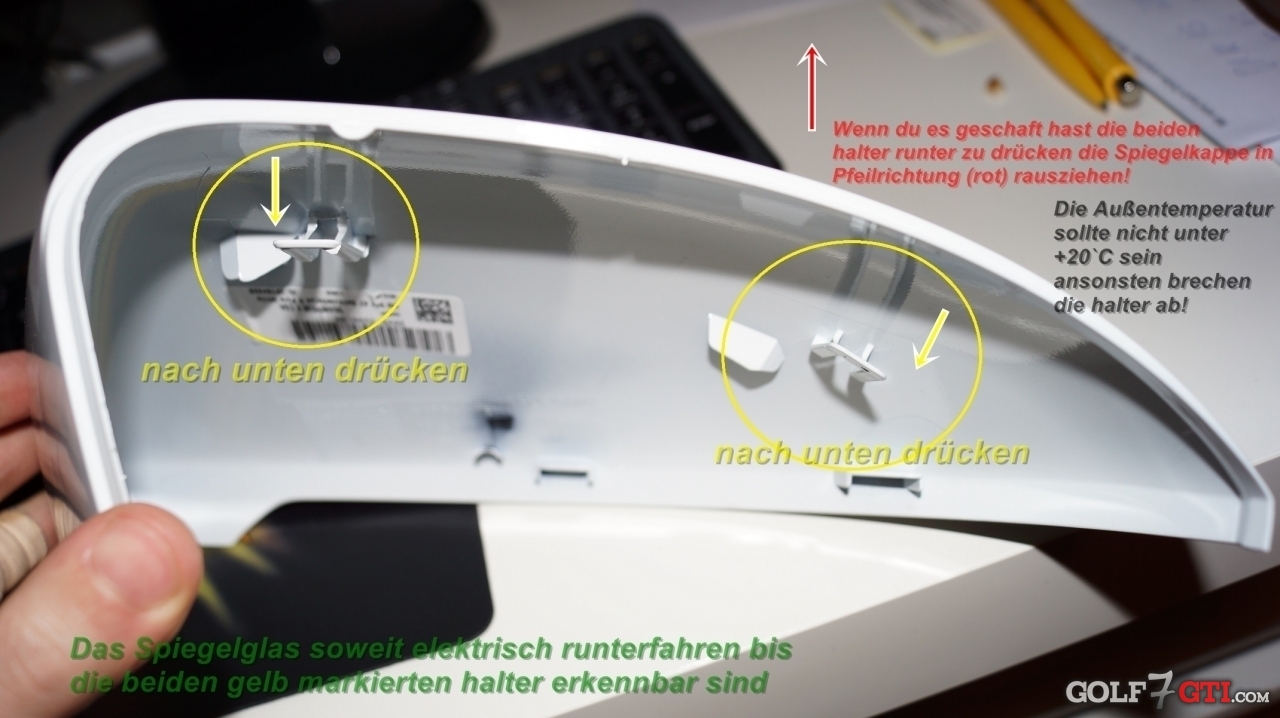 Spiegelkappen - Teilenummern - Ausbauanleitung • Golf 7 GTI