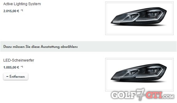 Unterschied Golf7 Scheinwerfer beim Allstar ohne Xen