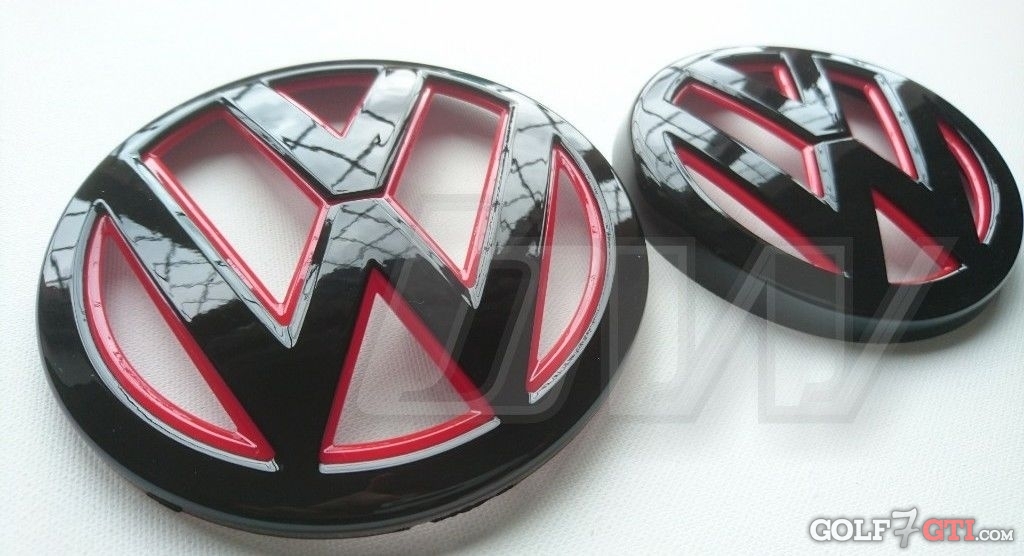 VW Golf 7 VII Facelift Front Vorne Emblem Schwarz Zeichen GTI GTD R ACC  foliert