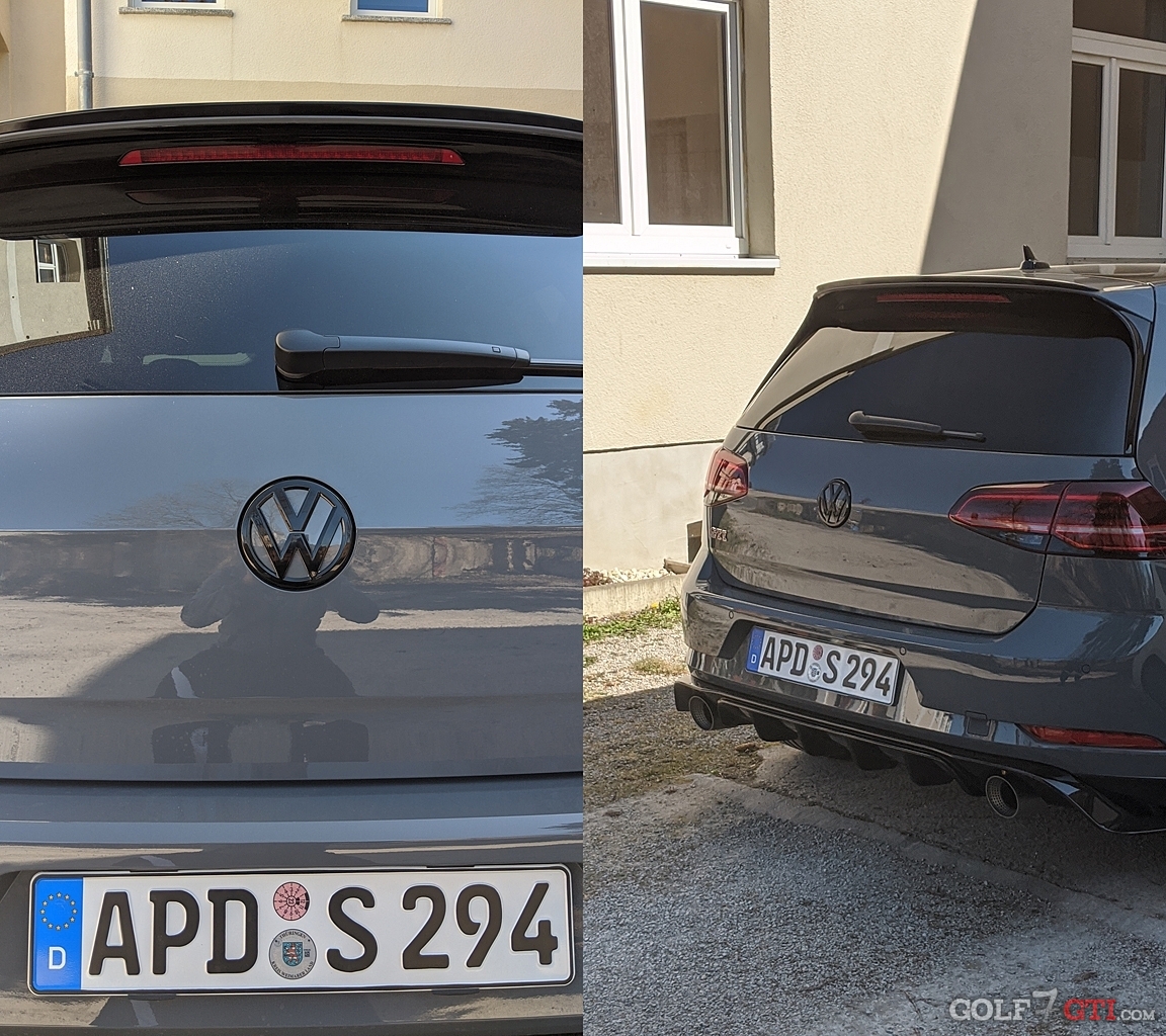 VW Golf 7 schwarzes Zeichen hinten pure white